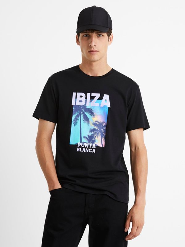 Celio Celio Cesouth Ibiza Koszulka Czarny