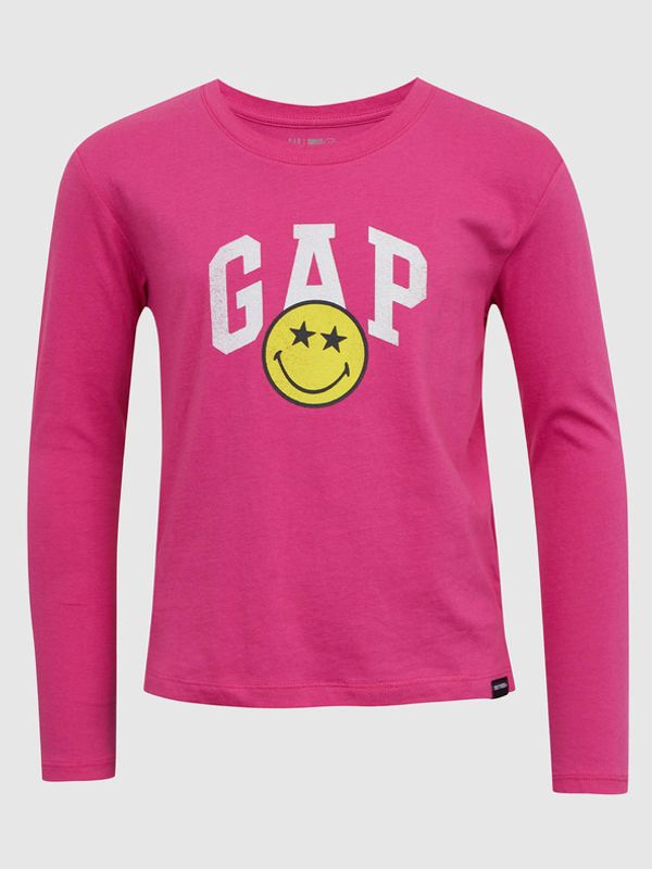 GAP GAP Gap & Smiley® Koszulka dziecięce Różowy