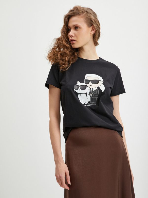 Karl Lagerfeld Karl Lagerfeld Ikonik Koszulka Czarny