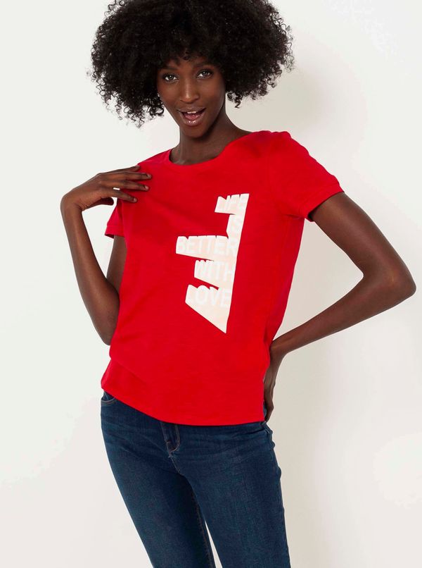 CAMAIEU Red T-shirt with CAMAIEU print - Women
