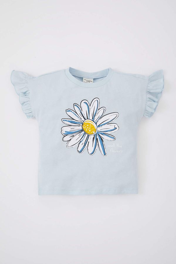 DEFACTO DEFACTO Baby Girl Regular Fit Crew Neck Floral Short Sleeve T-Shirt