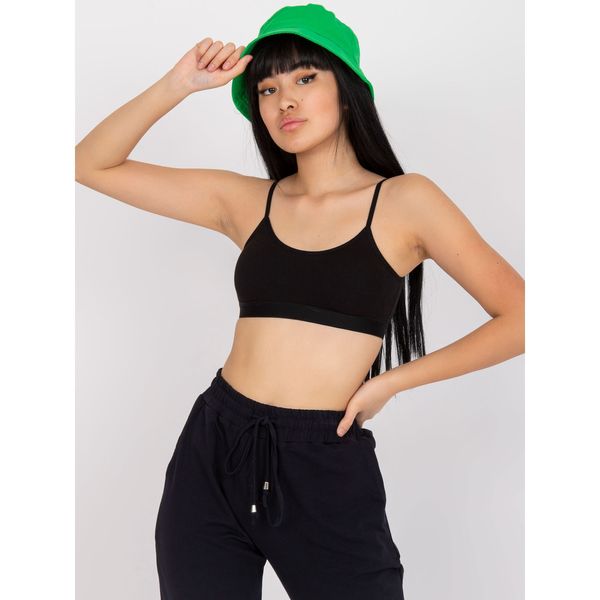 Fashionhunters Black sports crop top with padded cups