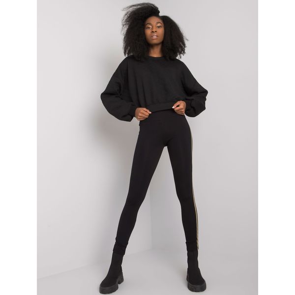 Fashionhunters Black women's leggings with stripes Elena RUE PARIS