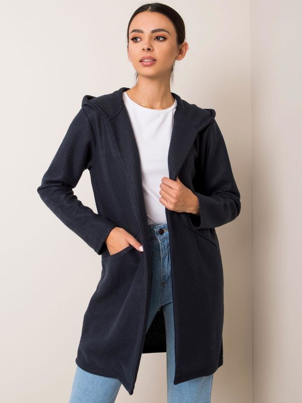 Fashionhunters SUBLEVEL Dark blue hooded coat