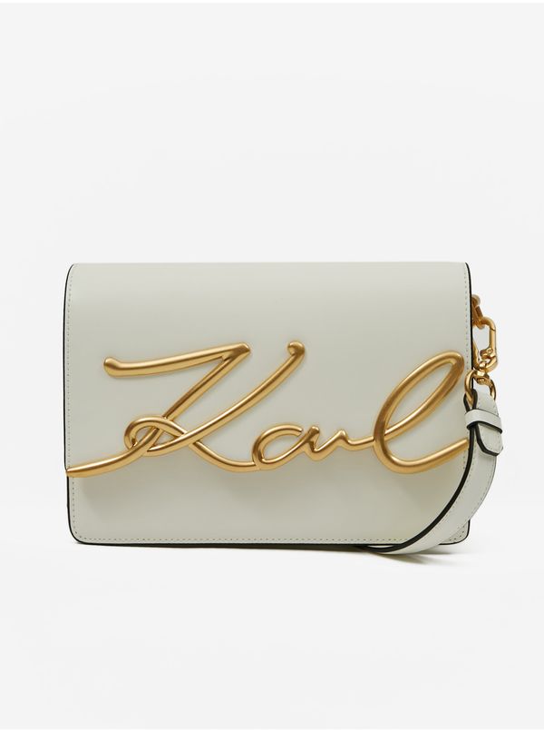 Karl Lagerfeld White Women's Leather Crossbody Handbag KARL LAGERFELD Interstellar Rolle - Women