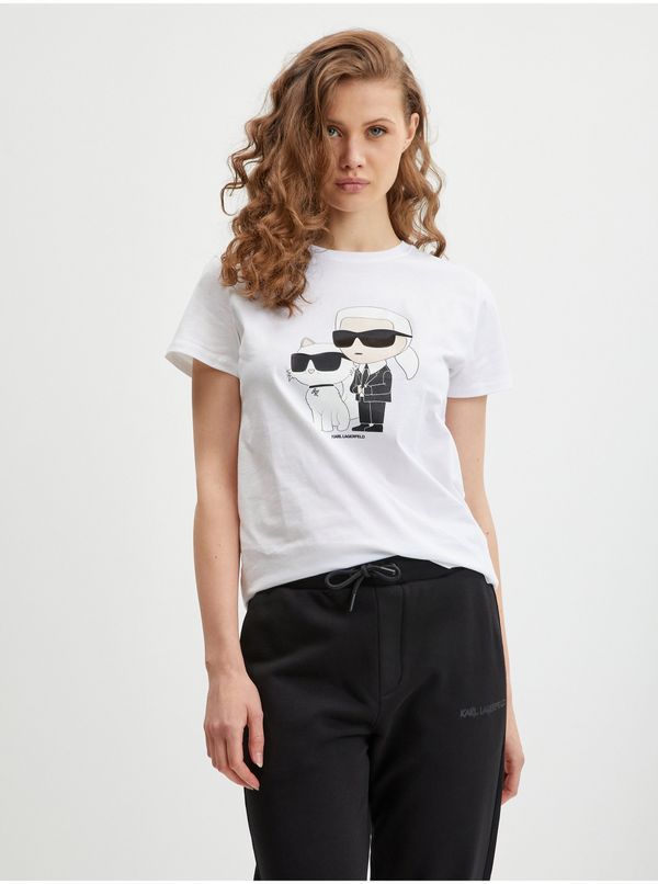 Karl Lagerfeld White Women's T-Shirt KARL LAGERFELD Ikonik - Women