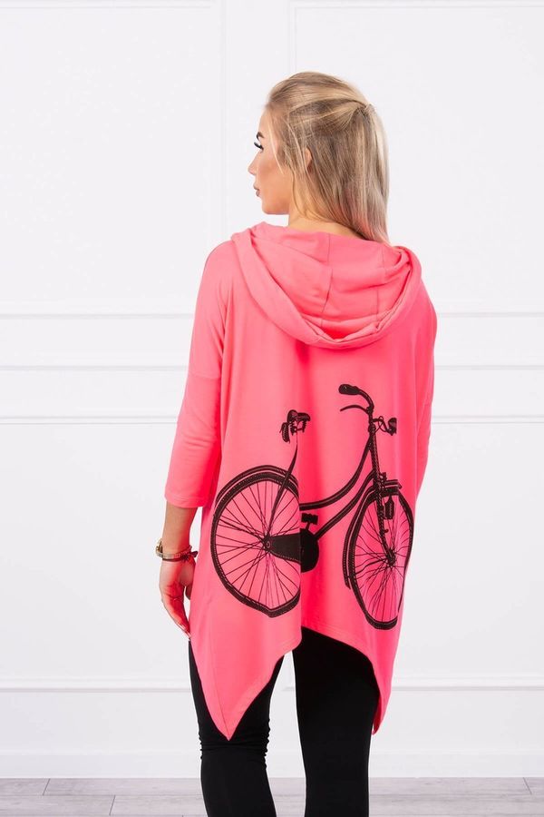 Kesi Bluza z nadrukiem roweru różowy neon