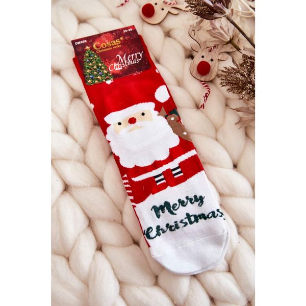 Kesi Women's Christmas Socks Santa Claus With Gifts Cosas Red