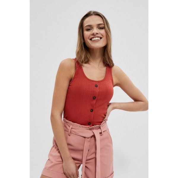 Moodo Ribbed top with buttons