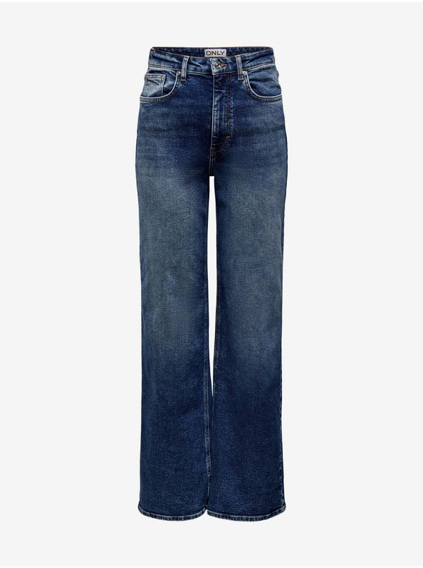 Only Dark Blue Wide Jeans with Embroidered Effect ONLY Juicy - Women