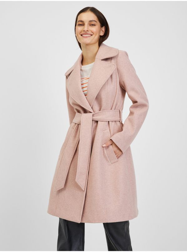 Orsay Orsay Pink Women's Winter Coat with Strap - Women