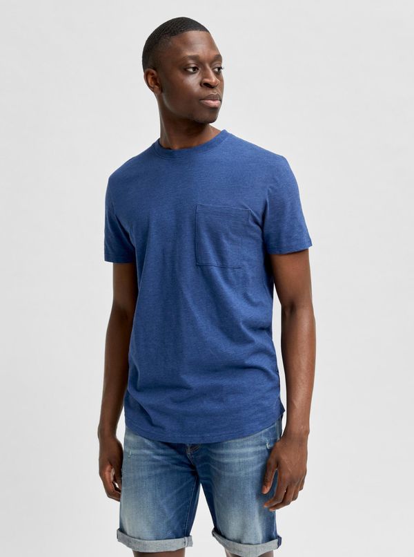 Selected Homme Blue T-shirt with pocket Selected Homme Chuck - Men