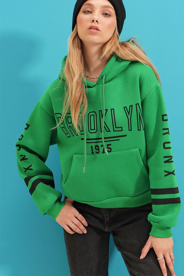 Trend Alaçatı Stili Trend Alaçatı Stili Sweatshirt - Green - Regular fit