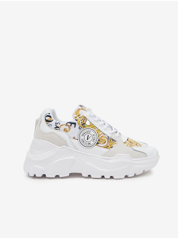 Versace Jeans Couture White Women's Leather Sneakers on the Versace Jeans Couture Speedt Platform - Women