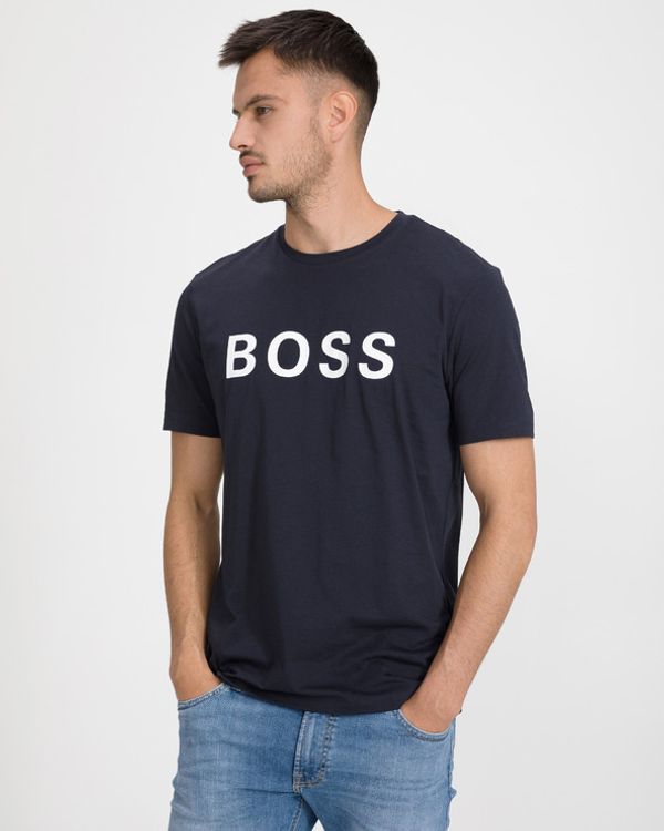 BOSS BOSS Logo Koszulka Niebieski