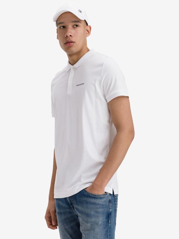 Calvin Klein Jeans Calvin Klein Jeans Micro Branding Liquid Polo Koszulka Biały