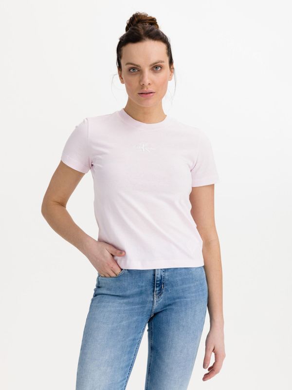 Calvin Klein Jeans Calvin Klein Jeans Monogram Logo Koszulka Różowy