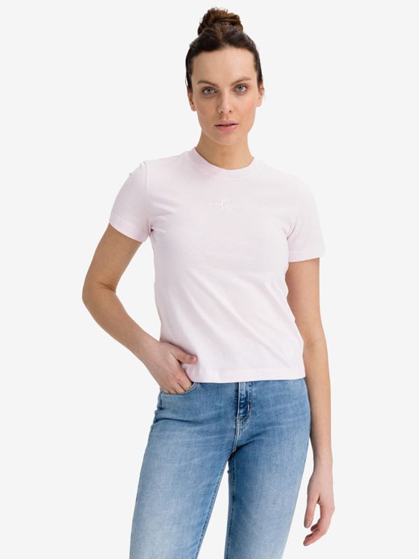 Calvin Klein Jeans Calvin Klein Jeans Monogram Logo Koszulka Różowy