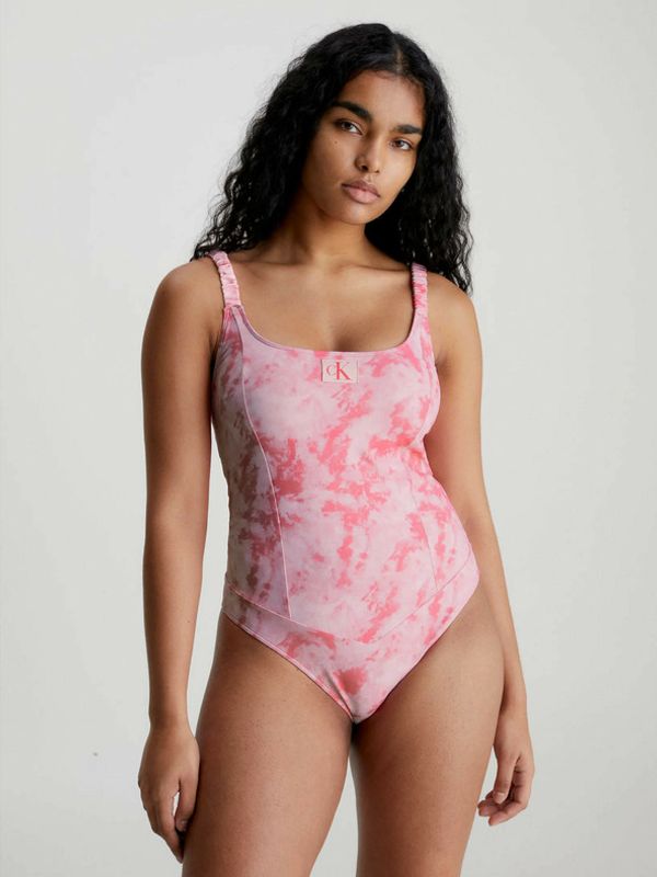 Calvin Klein Underwear Calvin Klein Underwear	 Authentic-One Piece-Print Kostium kąpielowy jednoczęściowy Różowy