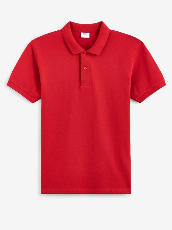 Celio Celio Teone Polo Koszulka Czerwony