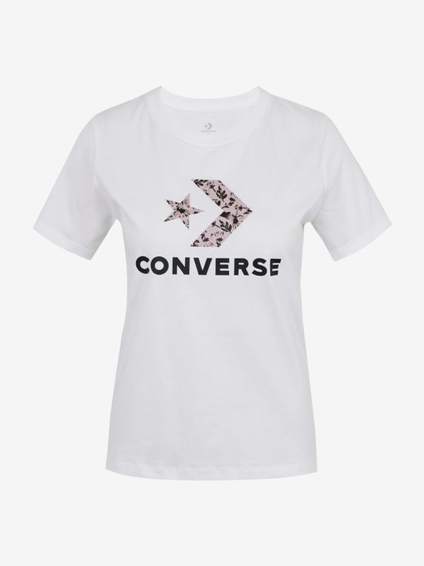 Converse Converse Floral Star Chevron Grapphic Koszulka Biały