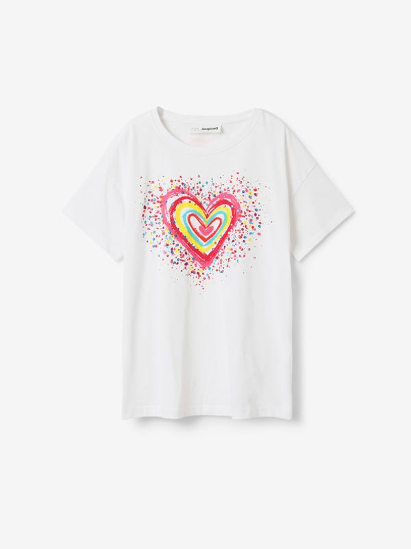 Desigual Desigual Heart Koszulka dziecięce Biały