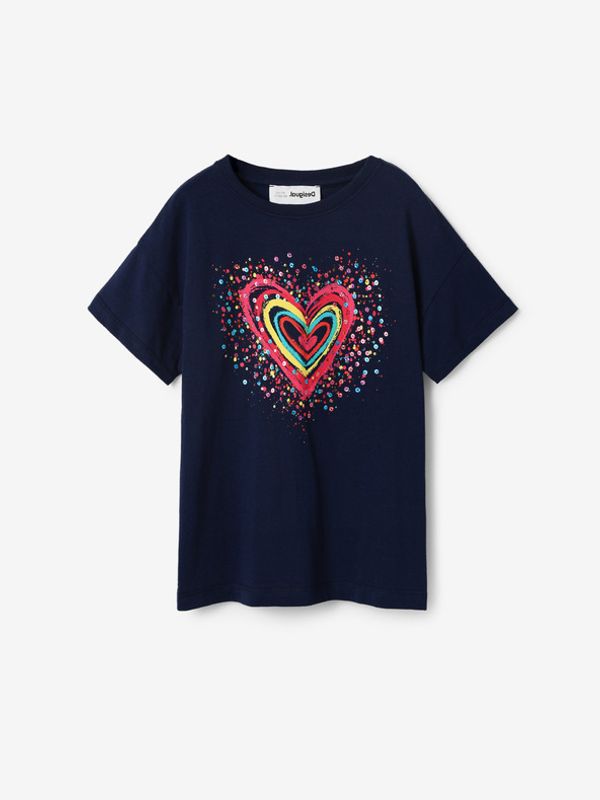 Desigual Desigual Heart Koszulka dziecięce Niebieski