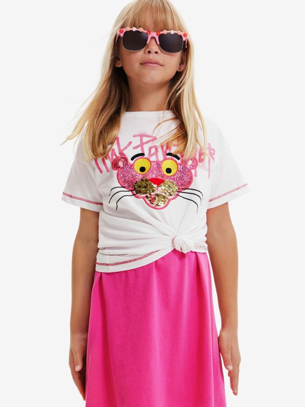Desigual Desigual Pink Panther Koszulka dziecięce Biały