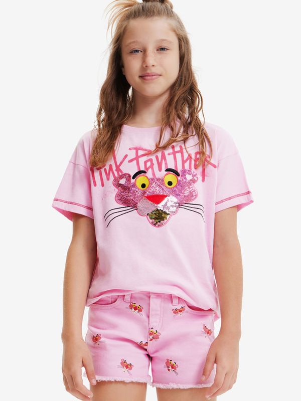 Desigual Desigual Pink Panther Koszulka dziecięce Różowy