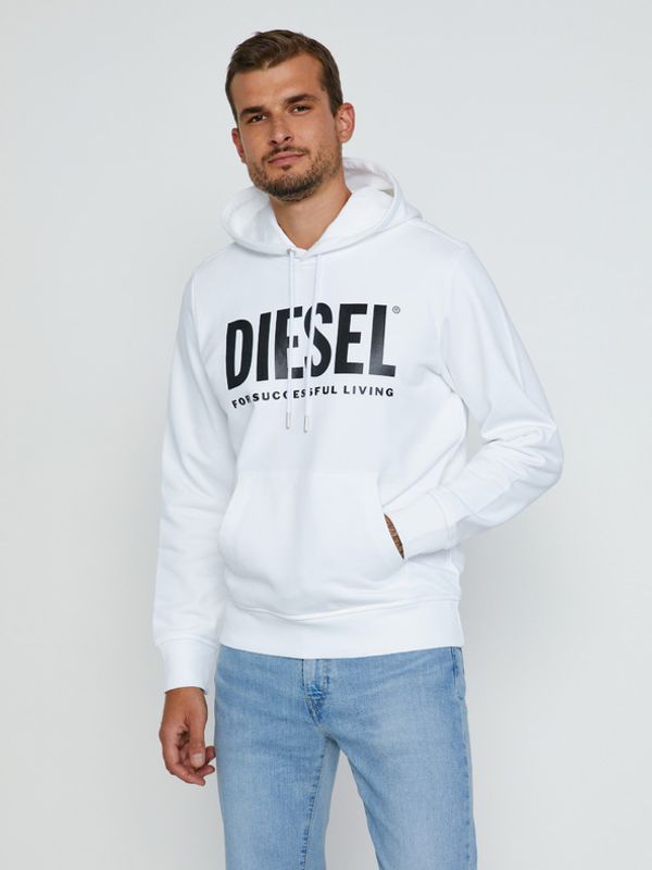 Diesel Diesel Girk-Hood-Ecologo Bluza Biały