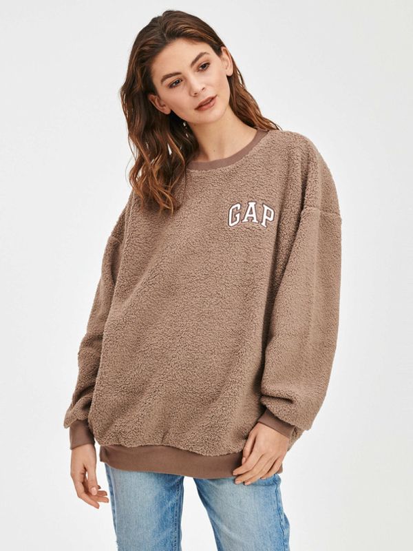 GAP GAP 1969 Sherpa Bluza Brązowy