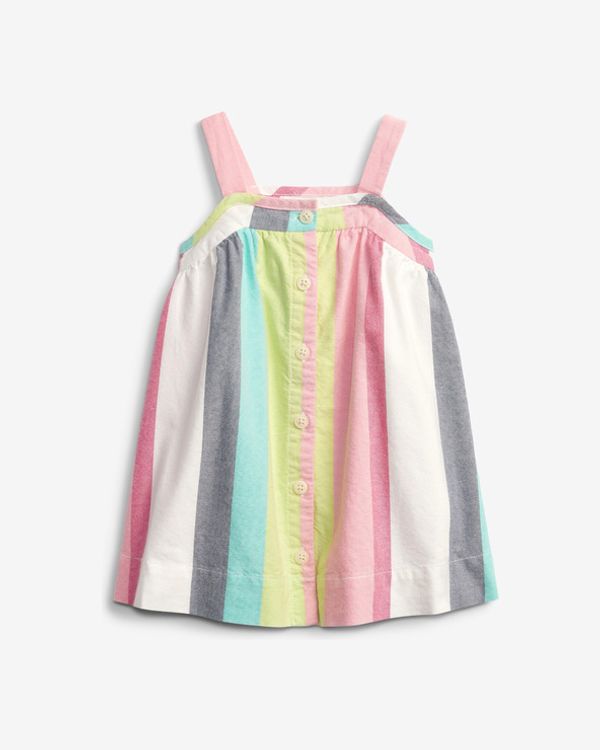 GAP GAP Baby Stripe Button Sukienka dziecięca Wielokolorowy