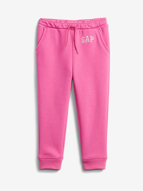 GAP GAP Fash Fleece Logo Spodnie dresowe dziecięce Różowy