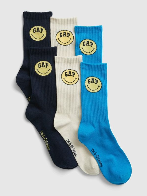 GAP GAP Gap & Smiley® 3-pack Skarpetki Czarny Niebieski