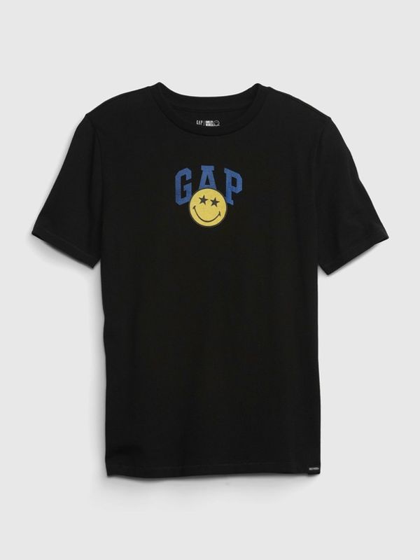 GAP GAP Gap & Smiley® Koszulka dziecięce Czarny