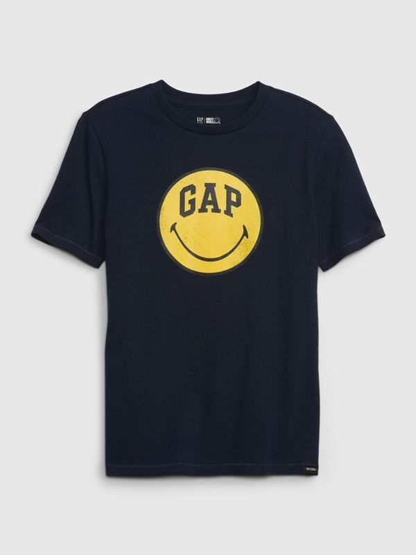 GAP GAP Gap & Smiley® Koszulka dziecięce Niebieski