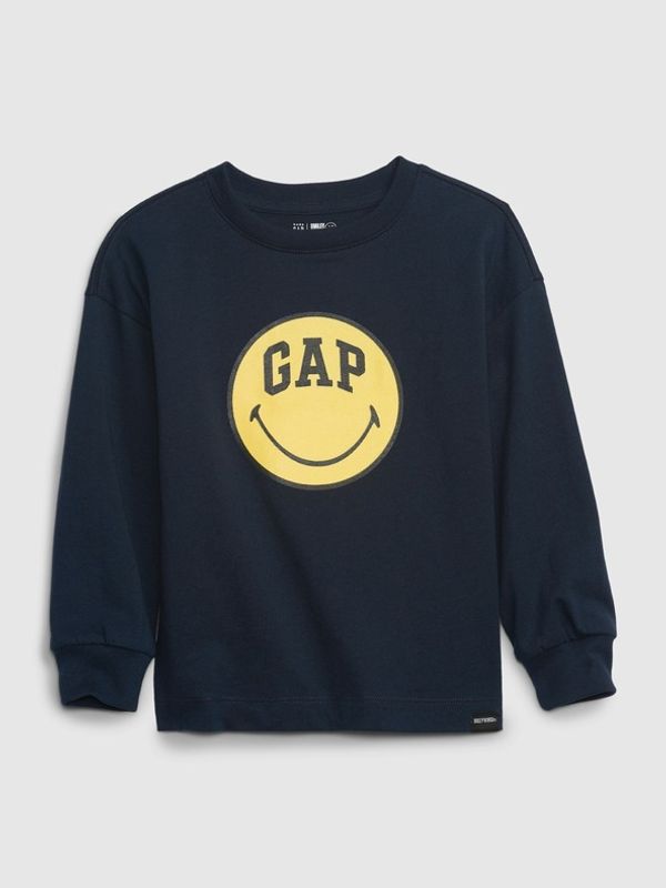 GAP GAP Gap & Smiley® Koszulka dziecięce Niebieski