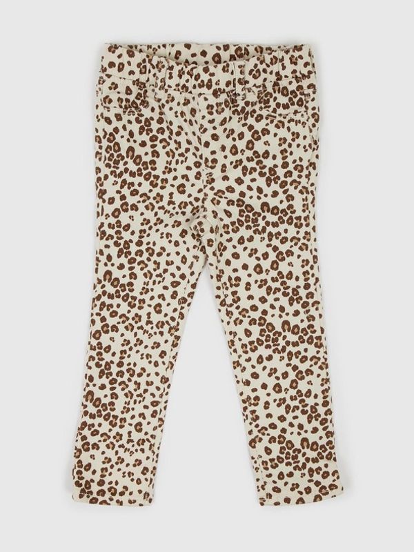 GAP GAP Leopard Spodnie dziecięce Beżowy
