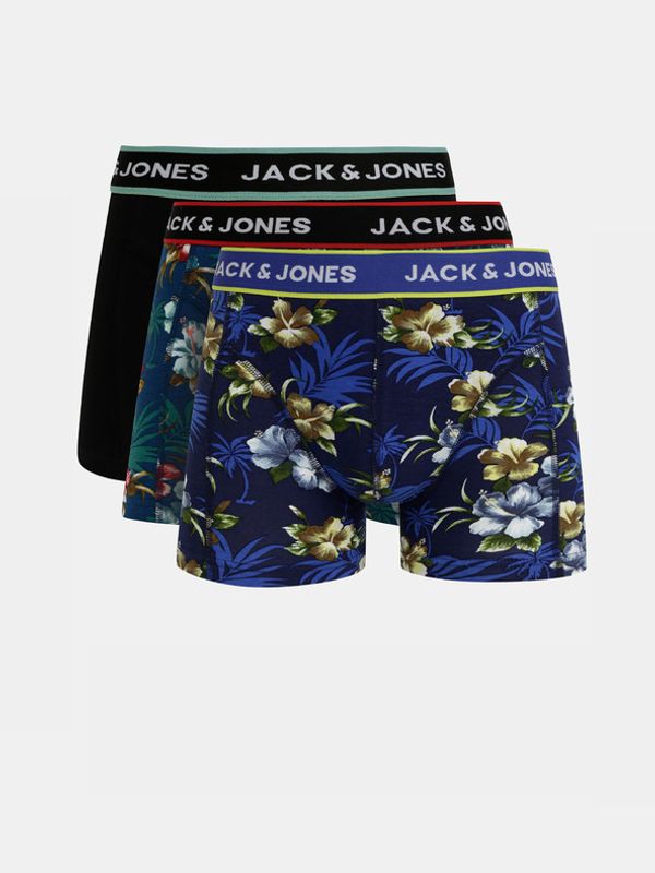 Jack & Jones Jack & Jones Flower 3-pack Bokserki Niebieski