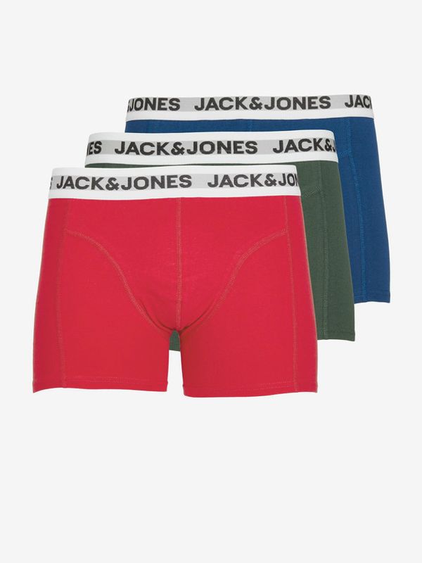 Jack & Jones Jack & Jones Rikki 3-pack Bokserki Czerwony