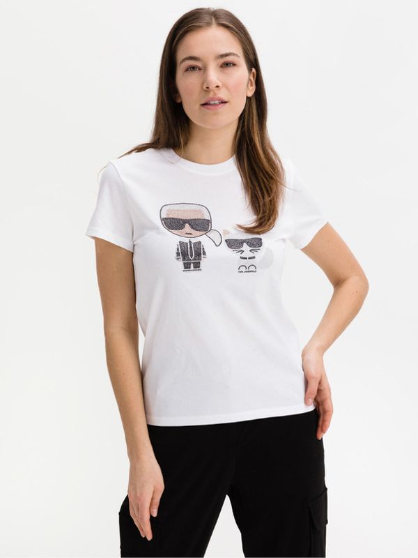 Karl Lagerfeld Karl Lagerfeld Ikonik Koszulka Biały