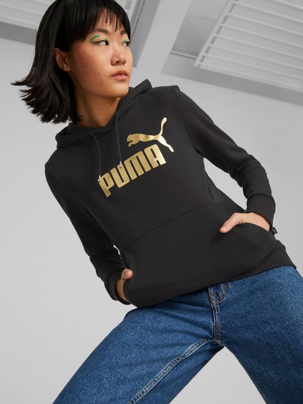 Puma Puma ESS+ Metallic Logo Hoodie TR Bluza Czarny