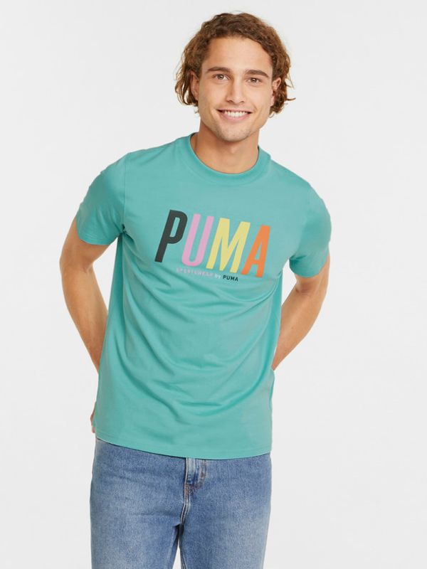 Puma Puma Graphic Koszulka Niebieski
