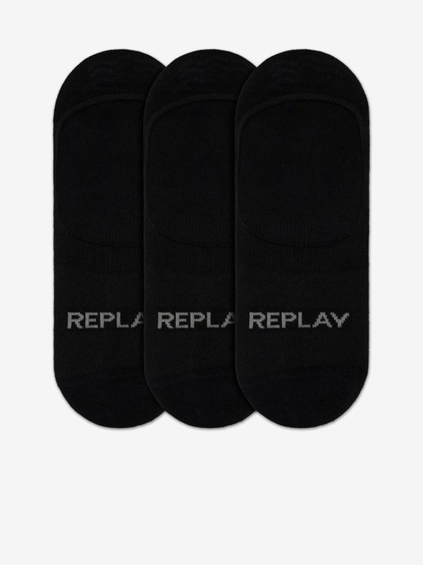 Replay Replay Basic Foot 3-pack Skarpetki Czarny