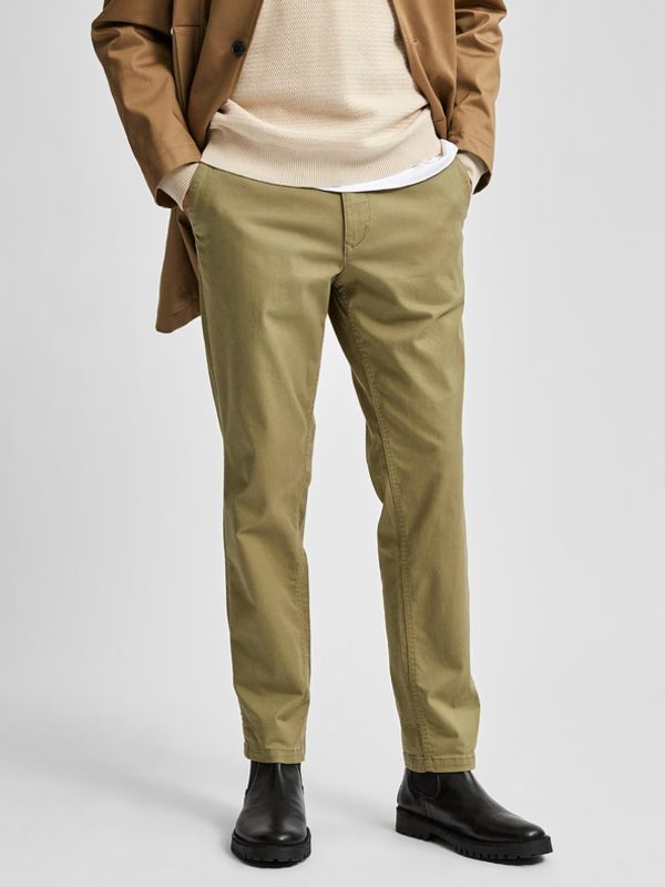 Selected Homme Selected Homme Miles Chino Spodnie Zielony