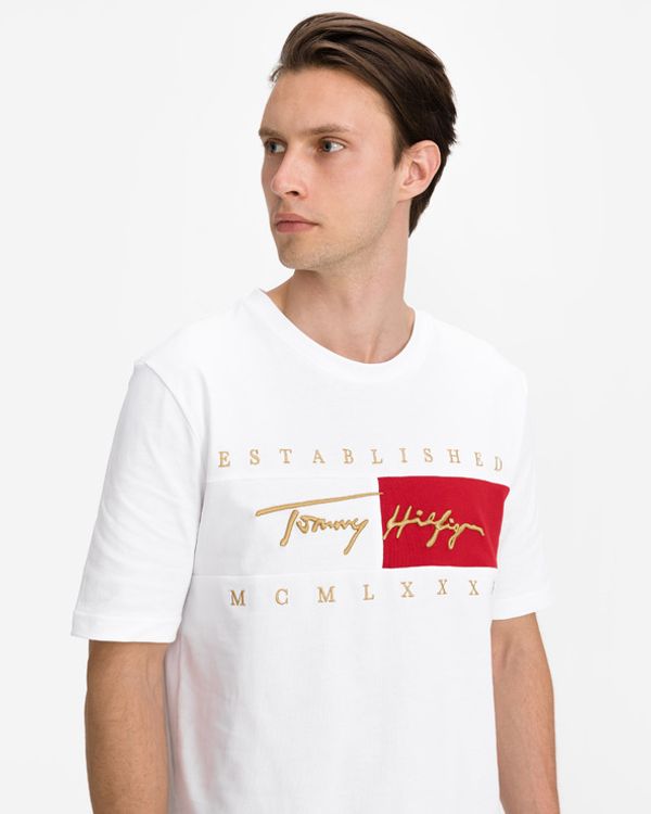 Tommy Hilfiger Tommy Hilfiger Signature Flag Koszulka Biały