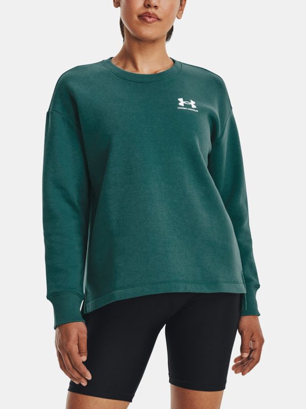 Under Armour Under Armour Rival Fleece Oversize Crew Bluza Zielony