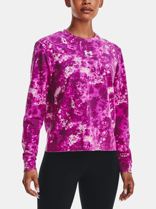 Under Armour Under Armour Rival Terry Print Crew Bluza Fioletowy