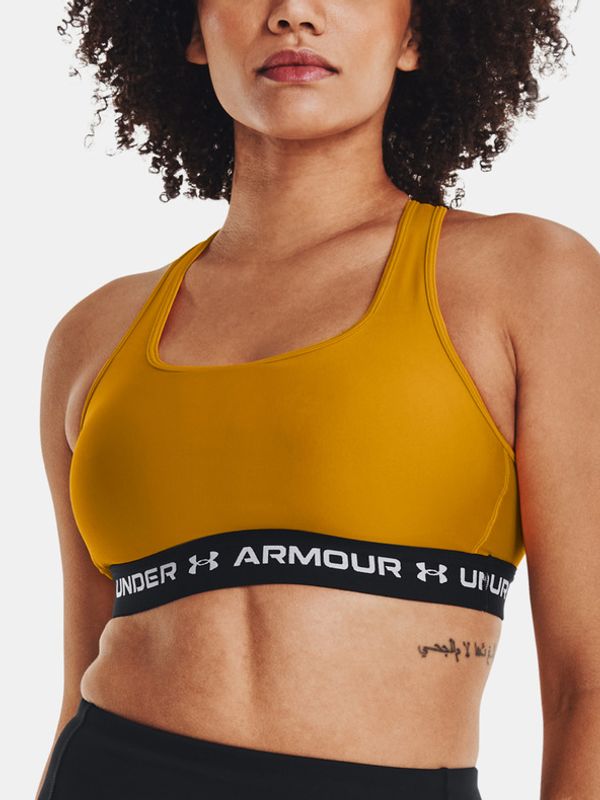 Under Armour Under Armour UA Crossback Mid Biustonosz Sportowy Żółty