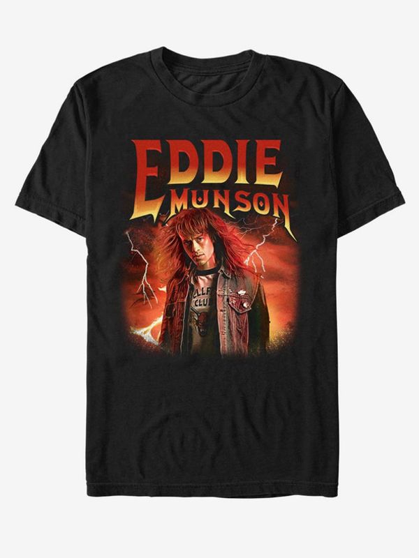 ZOOT.Fan ZOOT.Fan Eddie Munson Stranger Things Netflix Koszulka Czarny